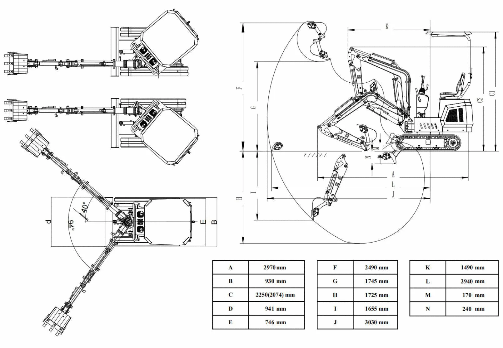 TYPHON TERROR ONE Mini Excavator – 1.1 Ton Trench Digger with Cabin - Image 9