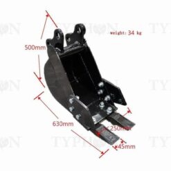 2-3.5 Tons Excavator Attachment 250mm Narrow Bucket Trenching Buckets 9.8 inch