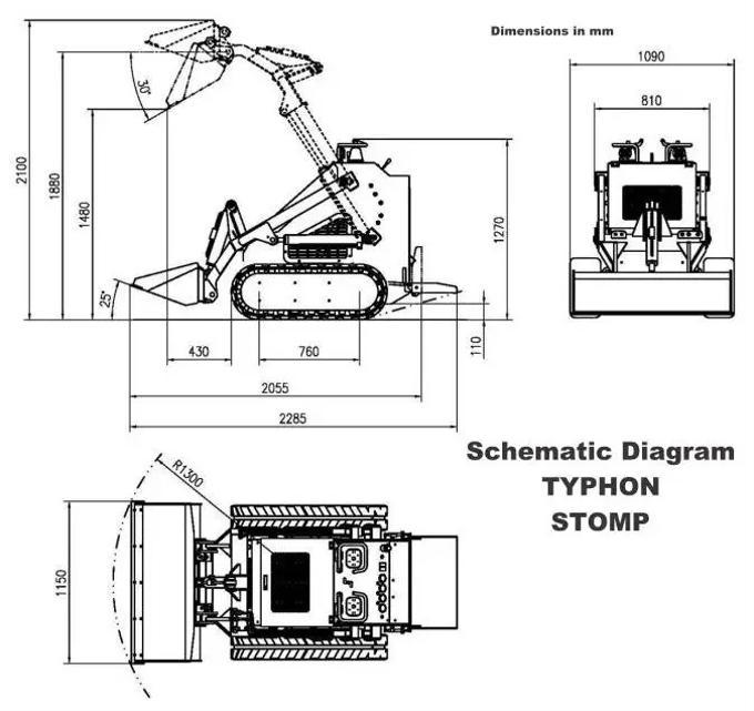 TYPHON STOMP 1,800lbs Mini Skid Steer 23HP Gas EPA Engine USA - Image 7
