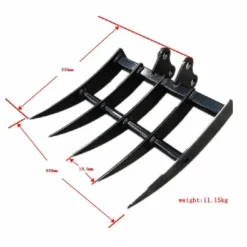 Alternative view of Rake Mini Excavator Attachment for Grading, Leveling, Loosening , Removing Soil