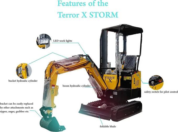TYPHON TERROR X STORM Mini Excavator – 1 Ton Trench Digger with Canopy, Hydrauli - Image 4